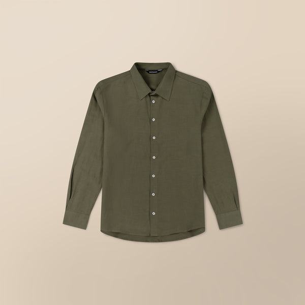 Linen Blend Long Sleeve Shirt