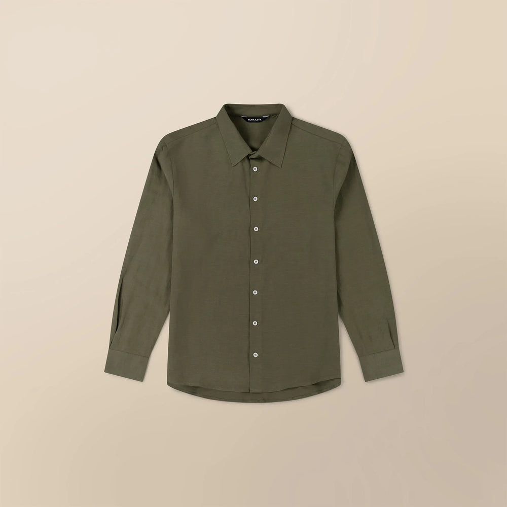 Linen Blend Long Sleeve Shirt