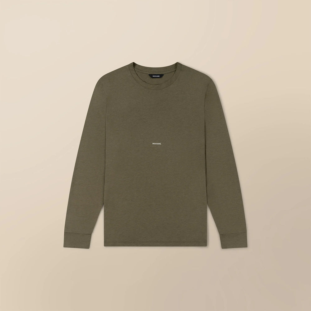 Lyocell Blend Long Sleeve Logo T-Shirt