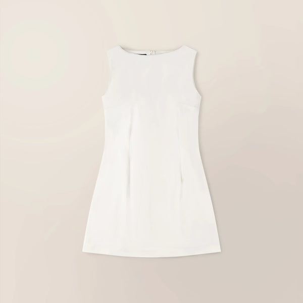 Mid-Thigh Boat Neck Dress