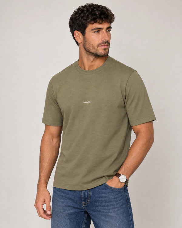 Relaxed Fit Logo T-Shirt campaign 01|Olive
