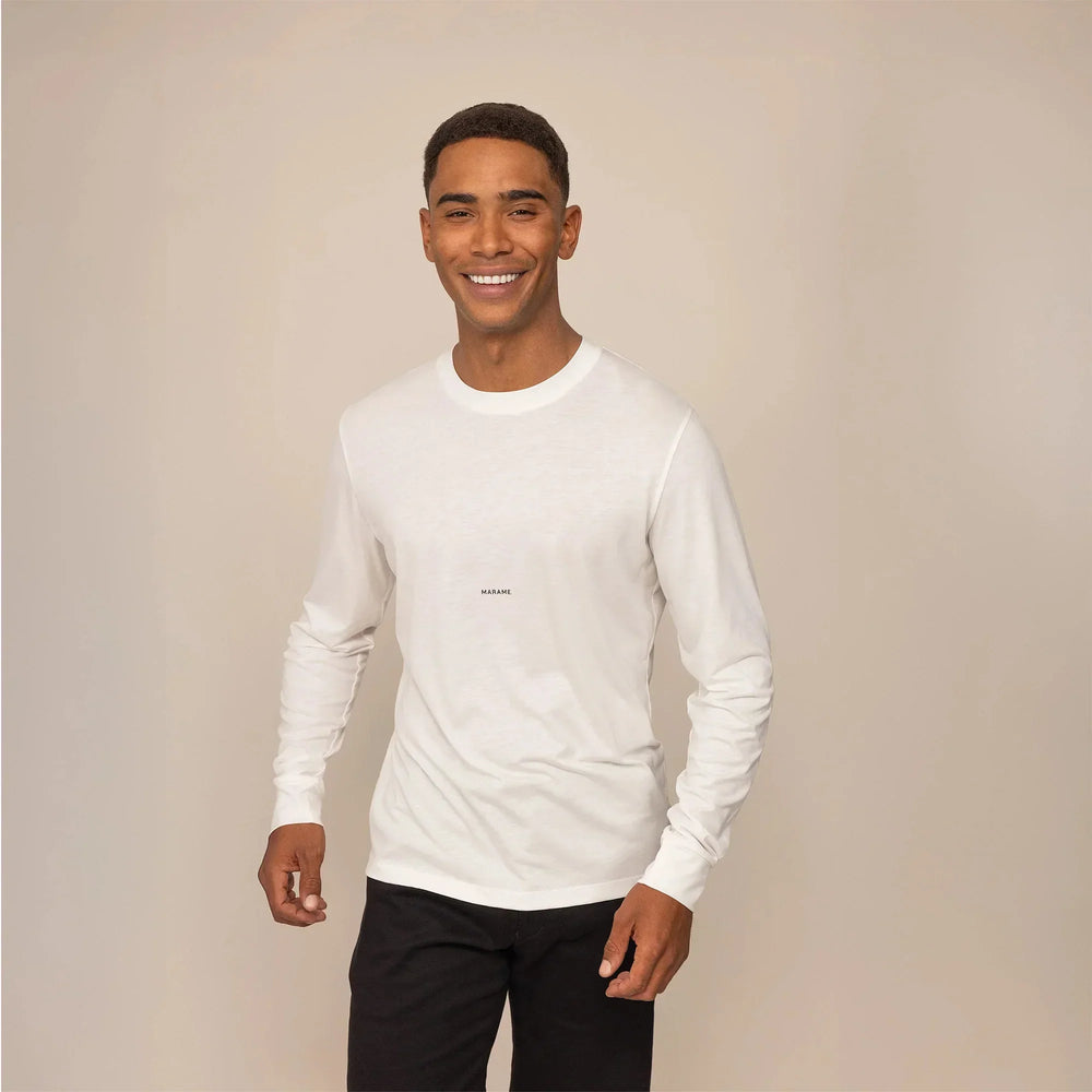 Lyocell Blend Long Sleeve Logo T-Shirt