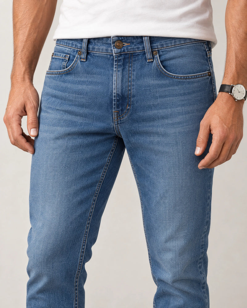 Slim Leg Jeans campaign 03|classic wash denim