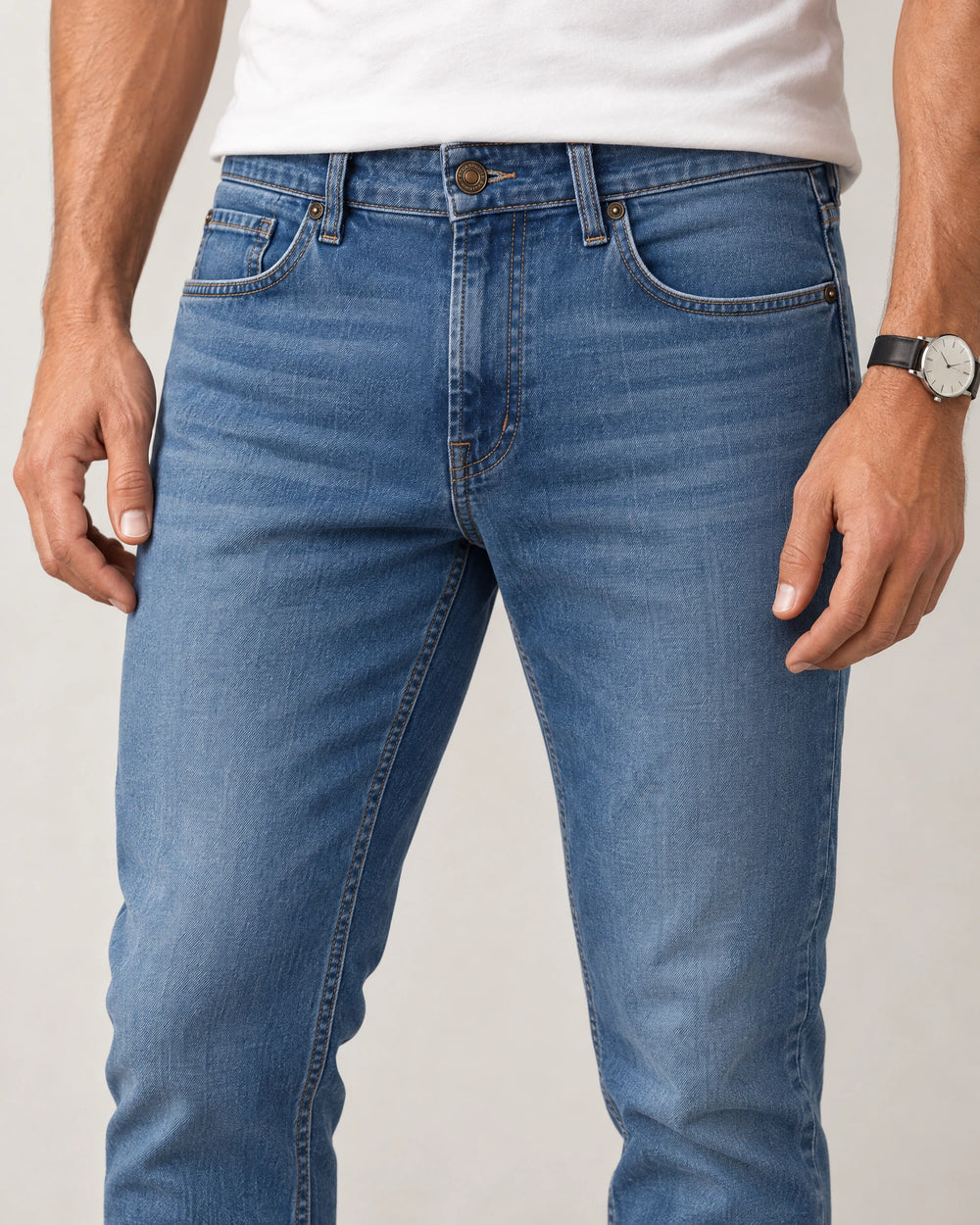 Slim Leg Jeans campaign 03|classic wash denim