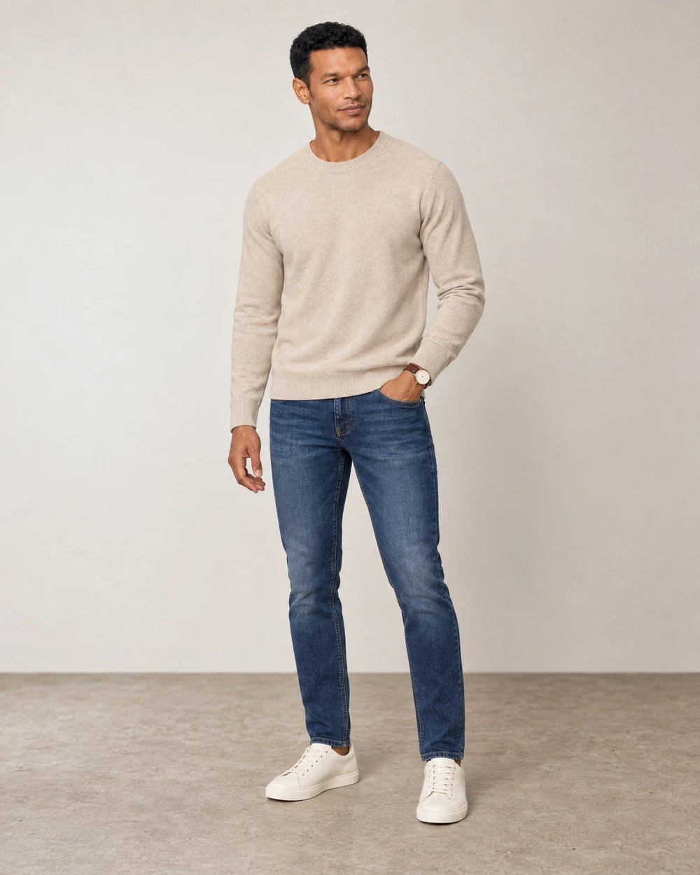Slim Leg Jeans campaign 02|navy wash denim