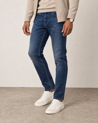 Slim Leg Jeans campaign 05|navy wash denim