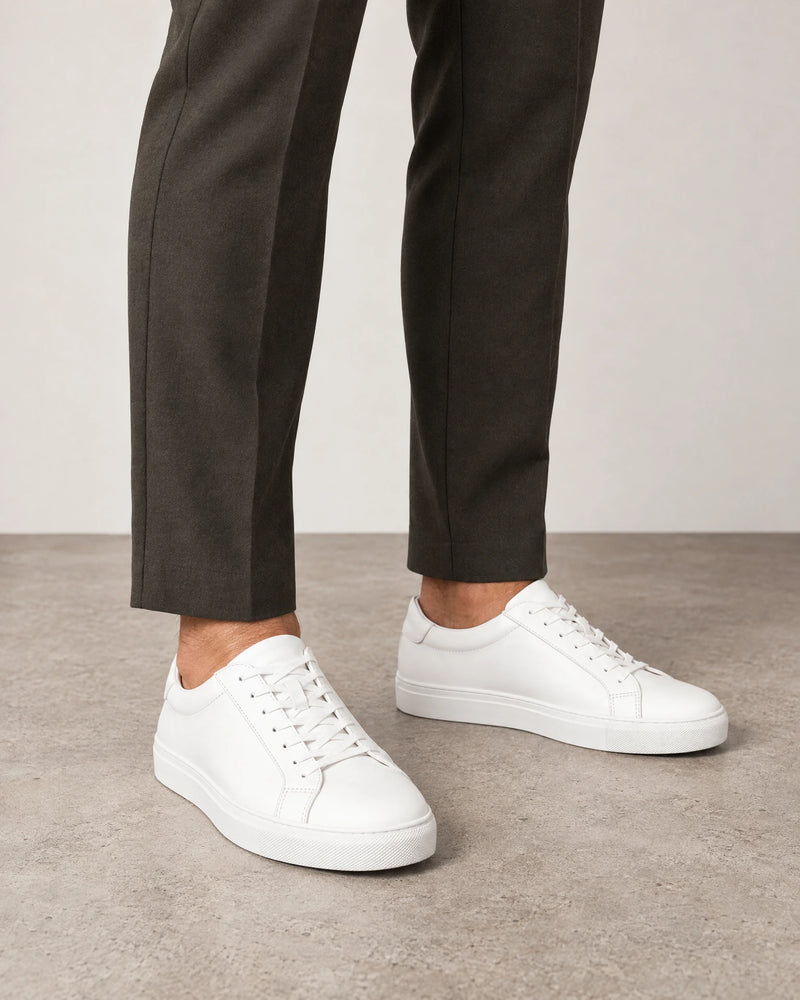 Smart Leather Trainers campaign 01|white