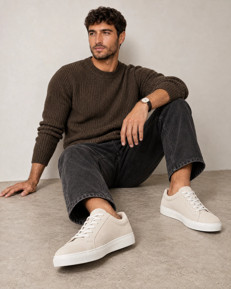 Smart Suede Trainers campaign 06|grey
