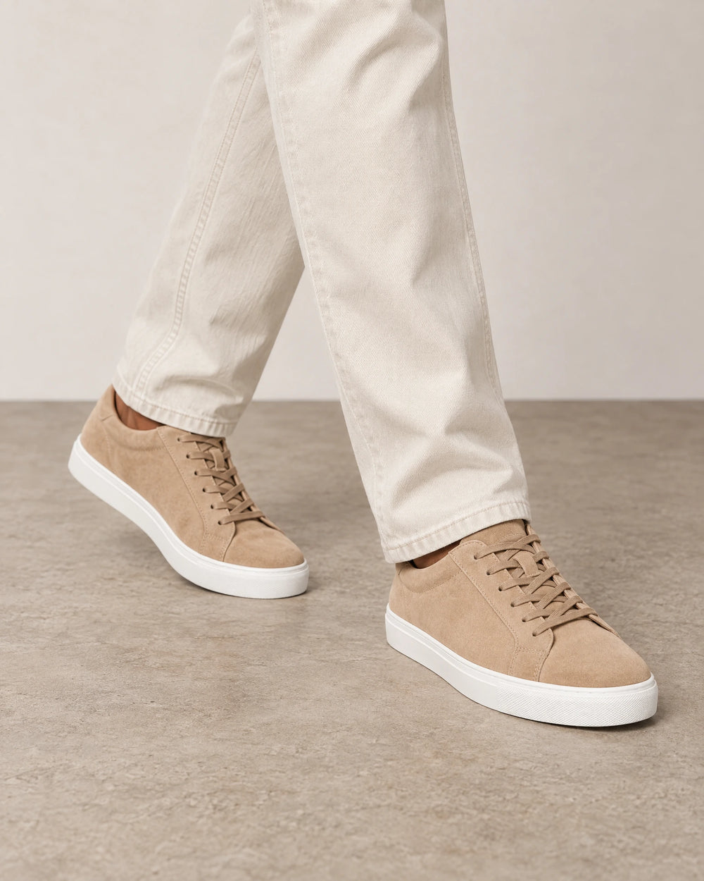 Smart Suede Trainers campaign 02|sandstone