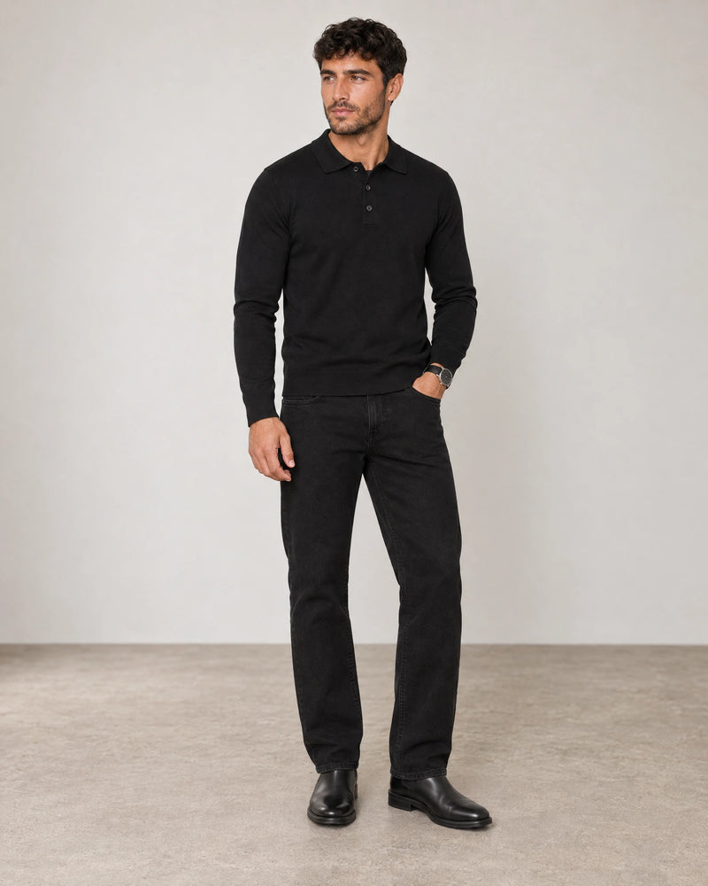 Straight Leg Jeans campaign 02|black denim