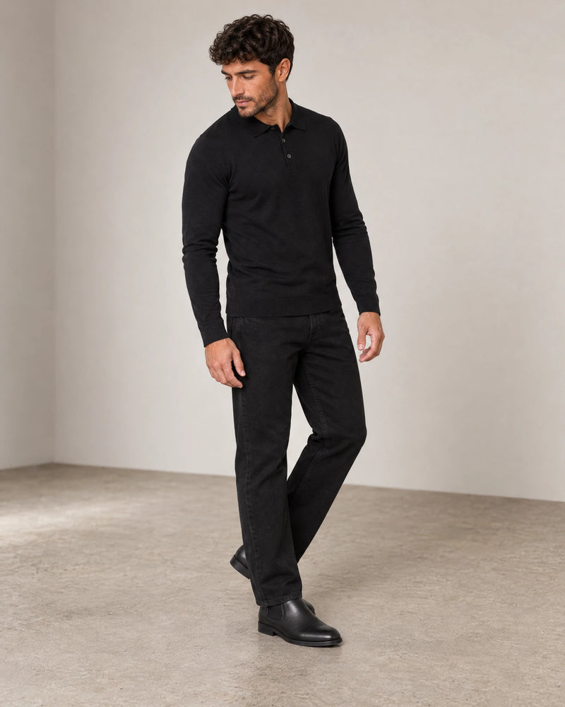 Straight Leg Jeans campaign 06|black denim