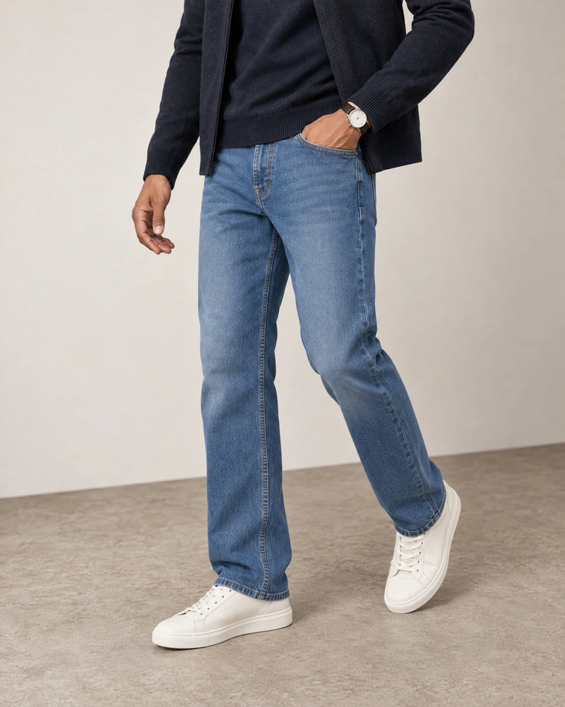 Straight Leg Jeans campaign 05|classic wash denim