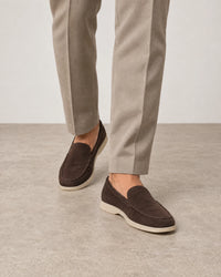 Suede Loafers campaign 02|burnt brown