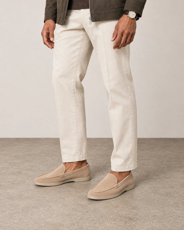 Suede Loafers campaign 01|sandstone