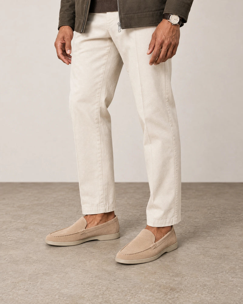 Suede Loafers campaign 01|sandstone