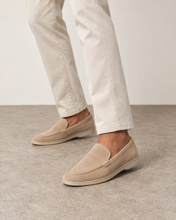 Suede Loafers campaign 02|sandstone