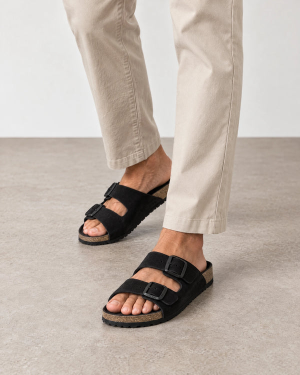 Suede Sandals campaign 02|black