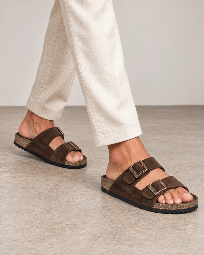 Suede Sandals campaign 02|brown