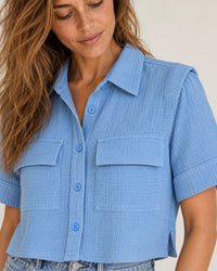 The Cala Shirt campaign 03|cornflower blue