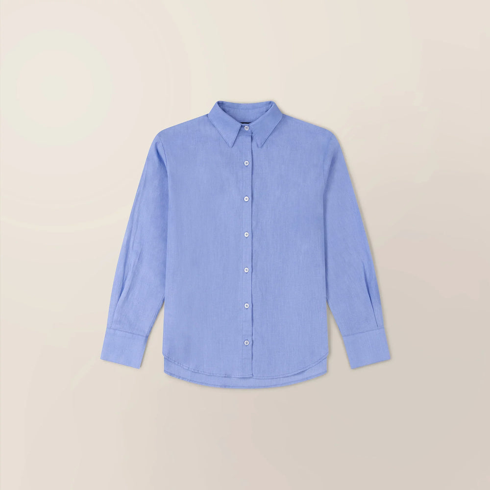 Linen Blend Long Sleeve Shirt