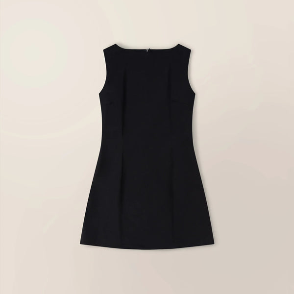 Mid-Thigh Boat Neck Dress