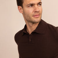Italian Merino/Cotton Long Sleeve Polo