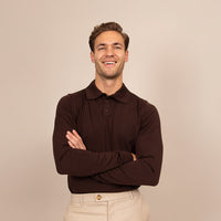 Italian Merino/Cotton Long Sleeve Polo
