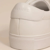 Smart Leather Trainers in White, closeup.|white