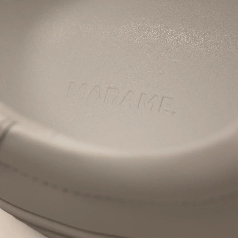 Marame Smart Leather Trainers in White, closeup.|white