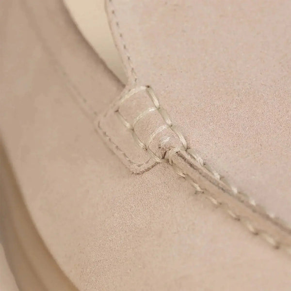 Marame Suede Loafers in Grey, closeup. |grey