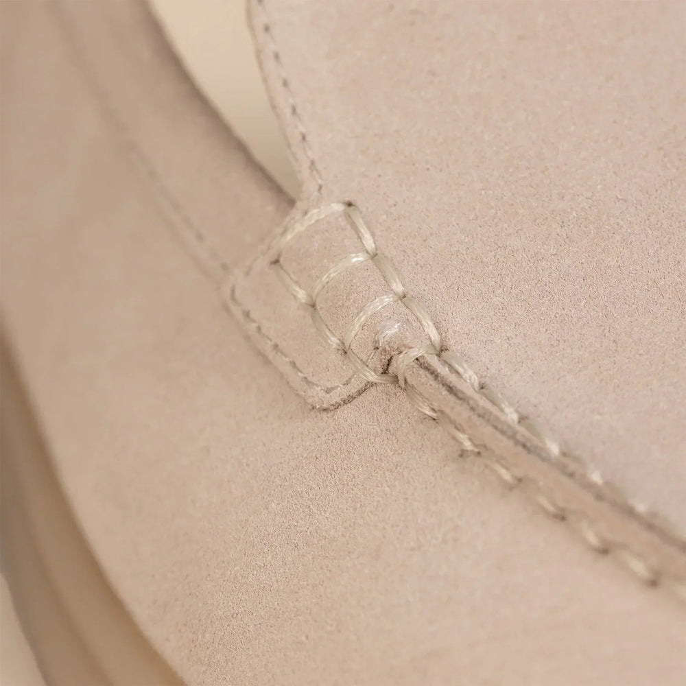 Marame Suede Loafers in Grey, closeup. |grey
