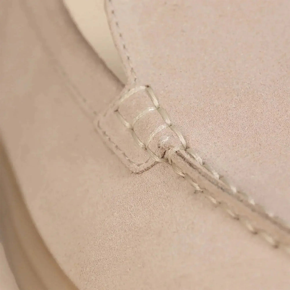Marame Suede Loafers in Grey, closeup. |grey