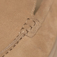Marame Suede Loafers in Sandstone, closeup.
