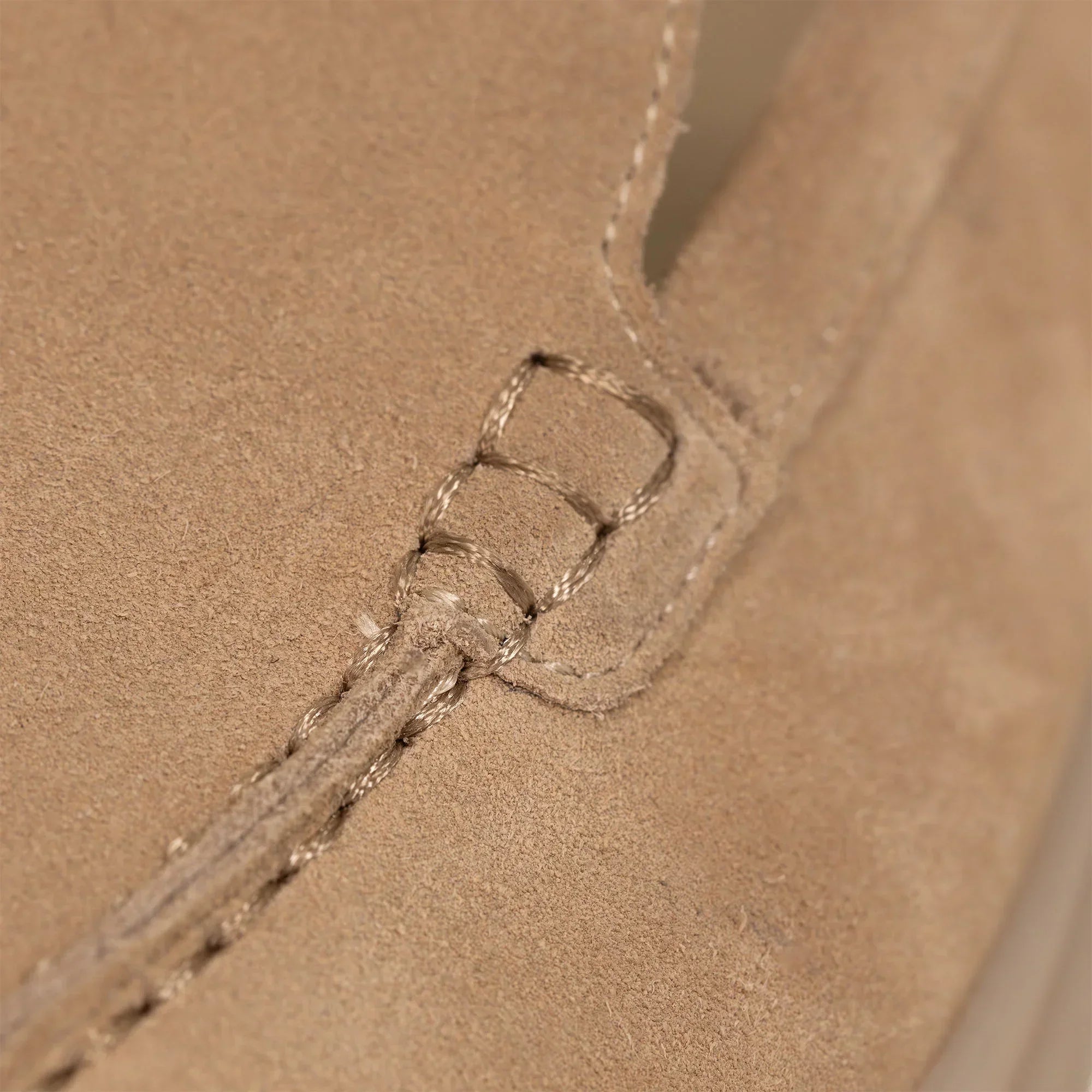 Marame Suede Loafers in Sandstone, closeup. |sandstone