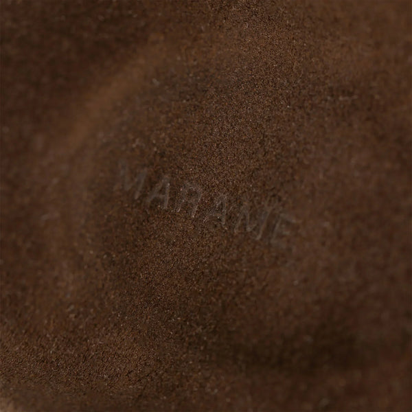 Marame Suede Sandals in Brown, closeup.