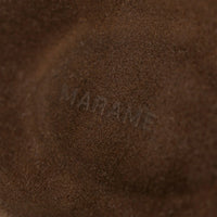 Marame Suede Sandals in Brown, closeup.