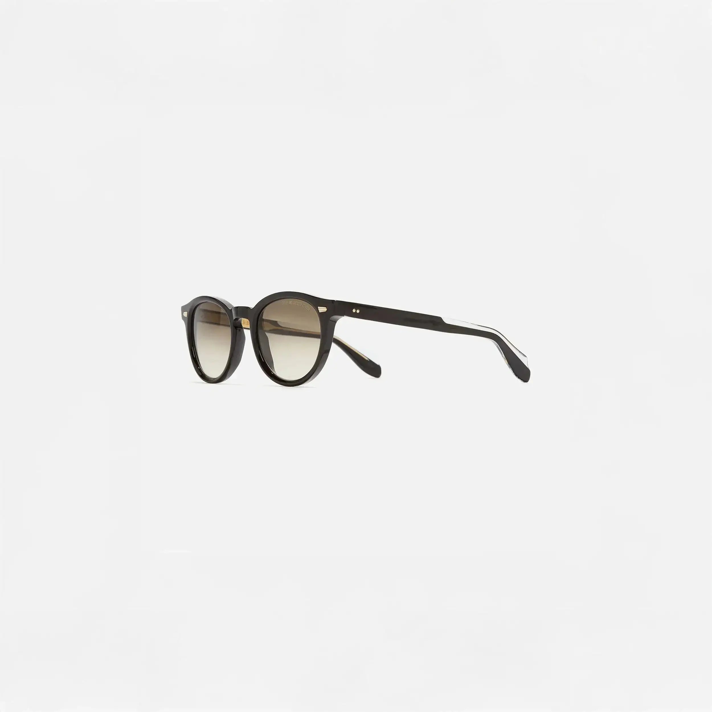 Cutler and Gross Round Sunglasses 9378 in Black, side view.|black