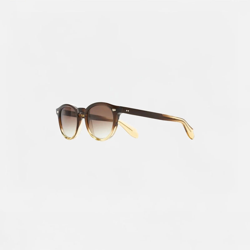 Cutler and Gross Round Sunglasses 9378 in Honeyburst, side view.|honeyburst