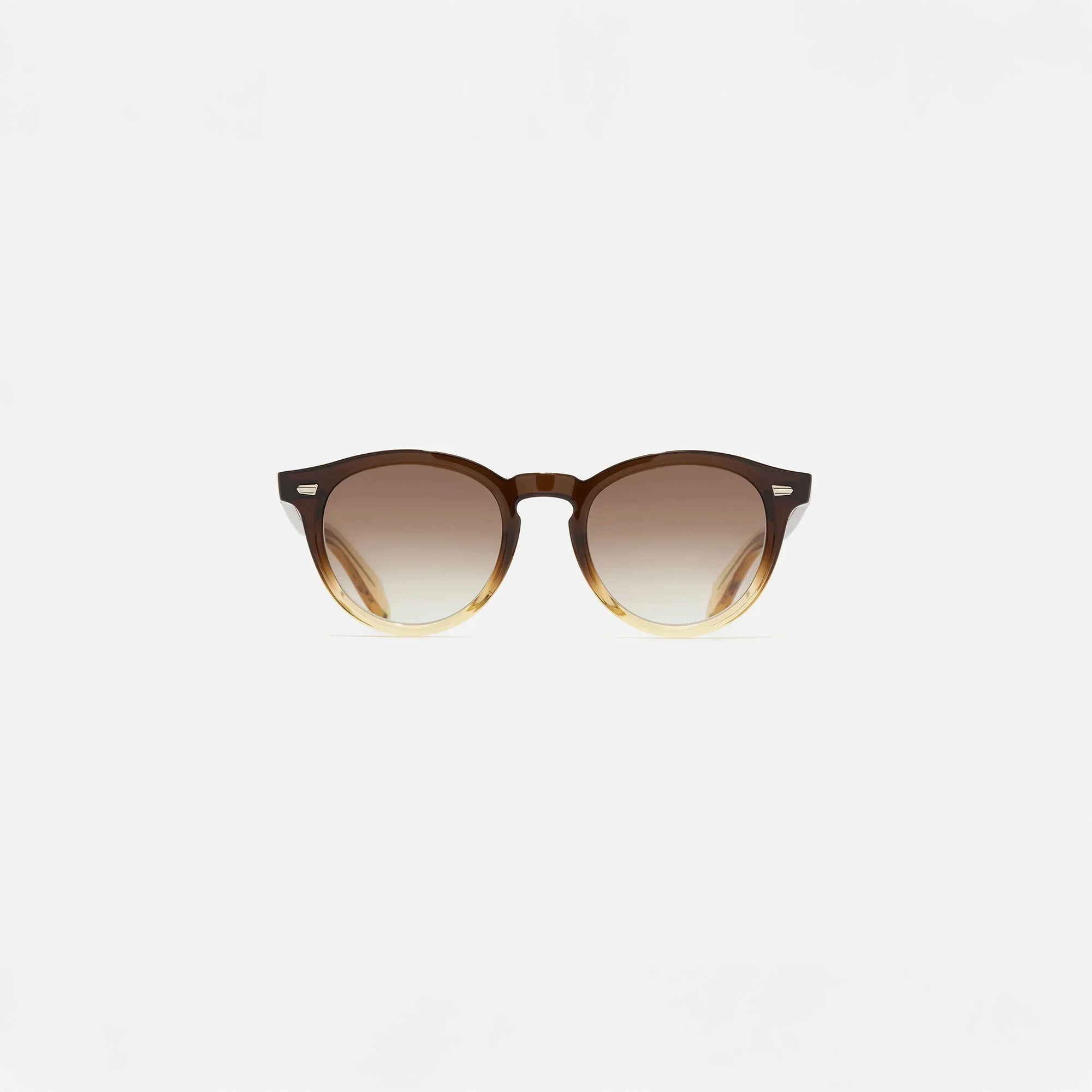 Cutler and Gross Round Sunglasses 9378 in Honeyburst, front view.|honeyburst