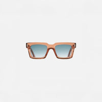 Cutler and Gross Square Sunglasses 1386 in Crystal Peach, front view.|crystal peach