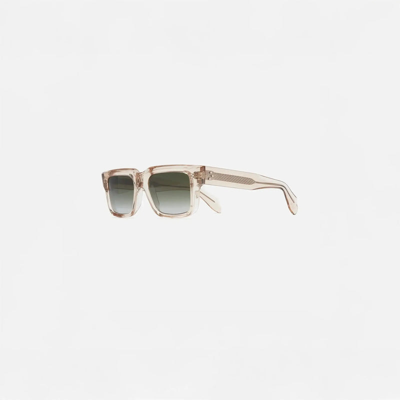 Cutler and Gross Square Sunglasses 1403 in Sand Crystal, side view.|sand crystal
