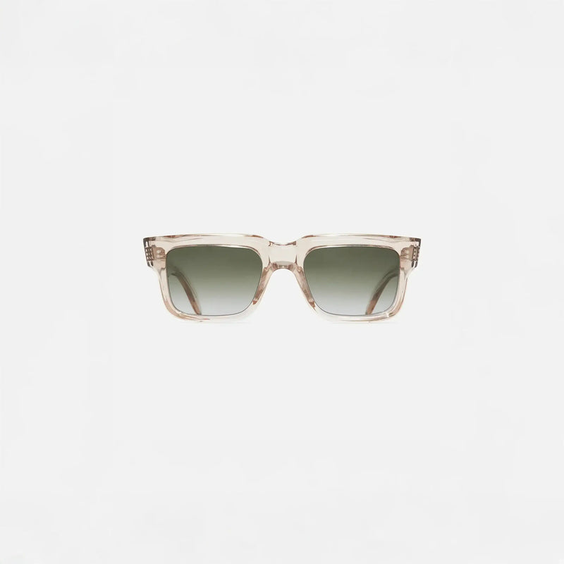 Cutler and Gross Square Sunglasses 1403 in Sand Crystal, front view.|sand crystal