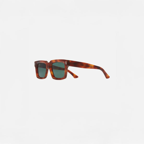 Cutler and Gross Square Sunglasses 1386 in Honey Havana. side view.