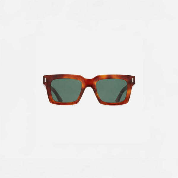 Cutler and Gross Square Sunglasses 1386 in Honey Havana, front view.