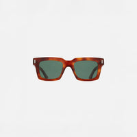 Cutler and Gross Square Sunglasses 1386 in Honey Havana, front view.