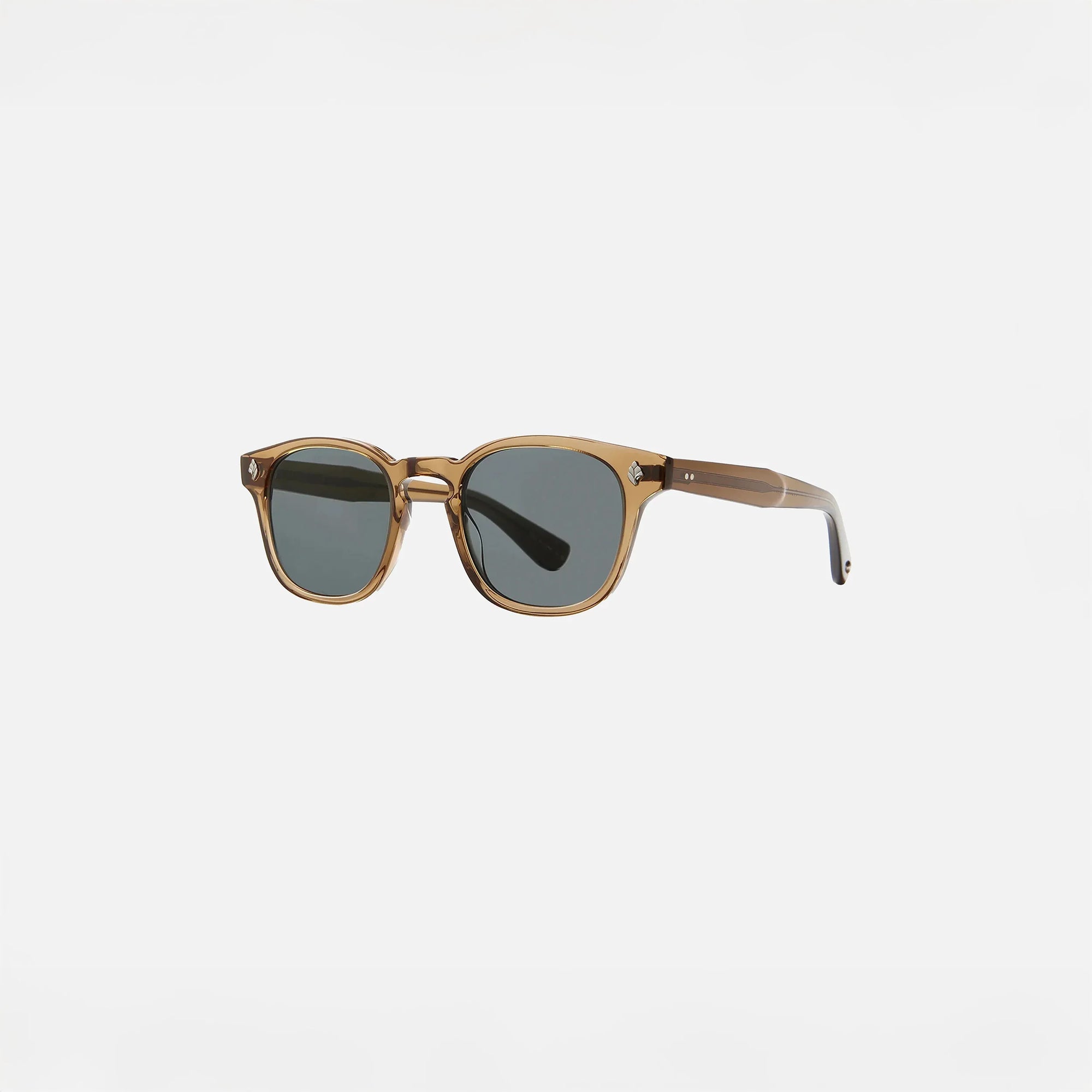 Garrett Leight Ace Sun Sunglasses in Caramel, side view.|caramel