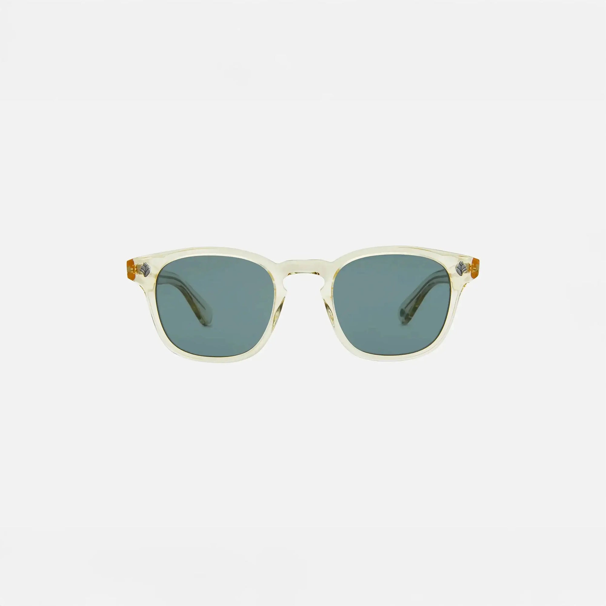 Garrett Leight Ace Sun Sunglasses in Pure Glass, front view.|pure glass