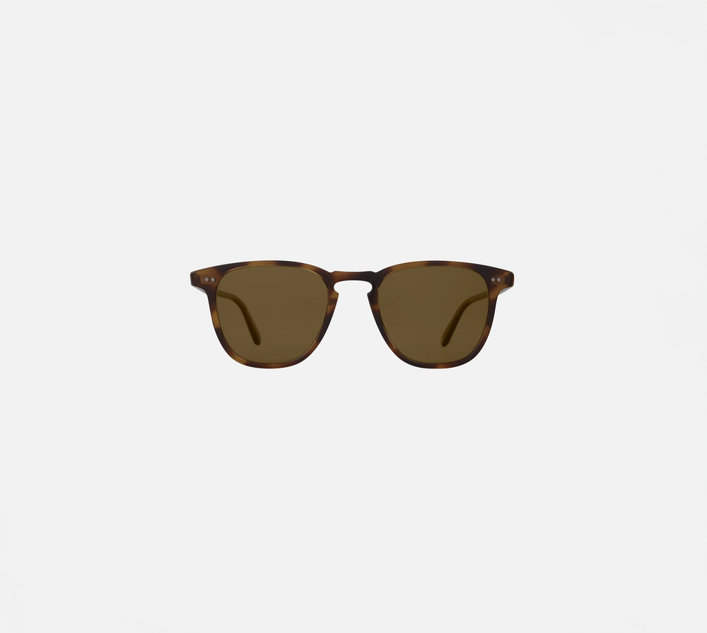 Garrett Leight Brooks Sun Sunglasses in Spotted Brown Shell, front view.