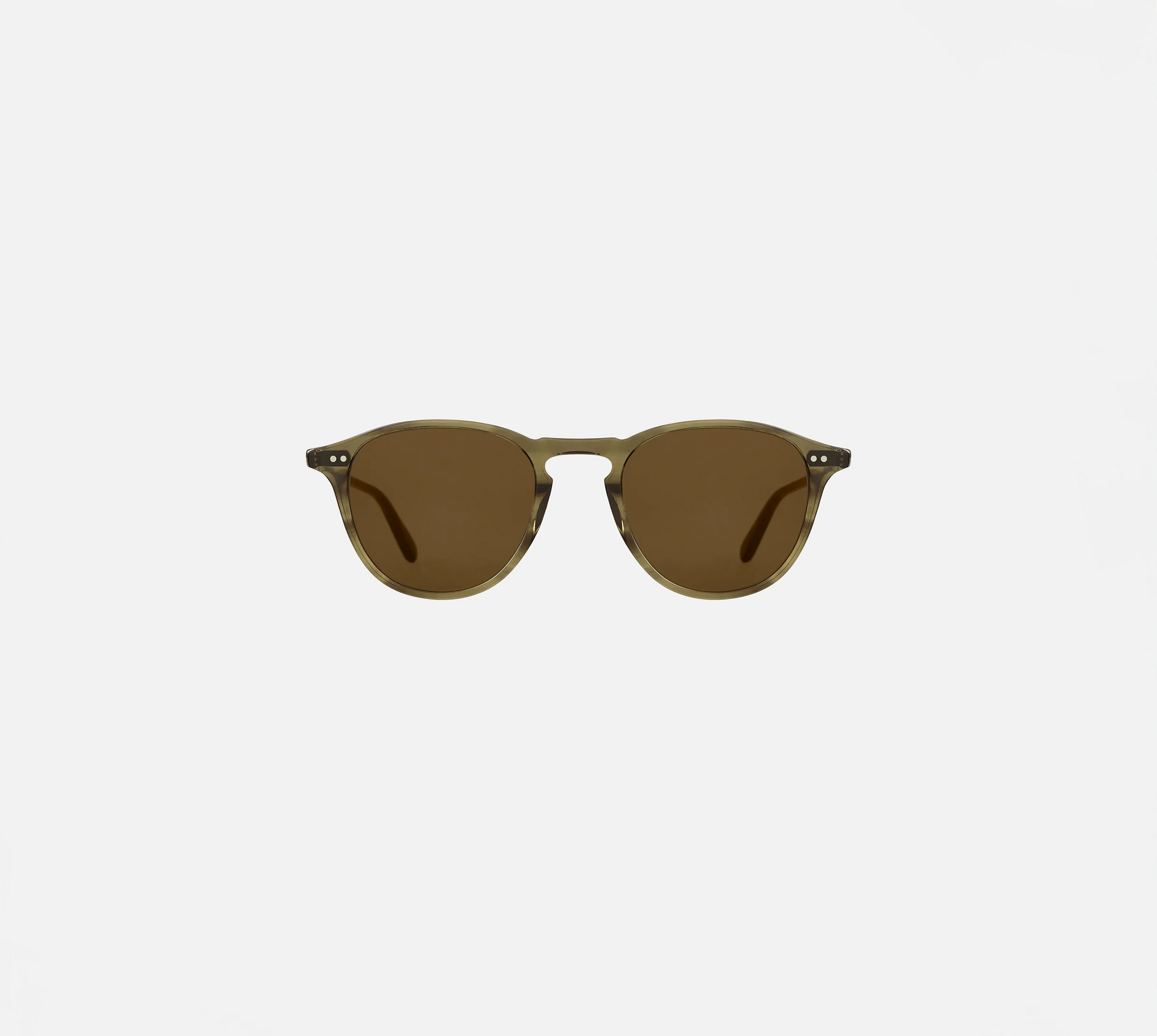 Garrett Leight Hampton Sun Sunglasses in Olive Tortoise, front view.|olive tortoise