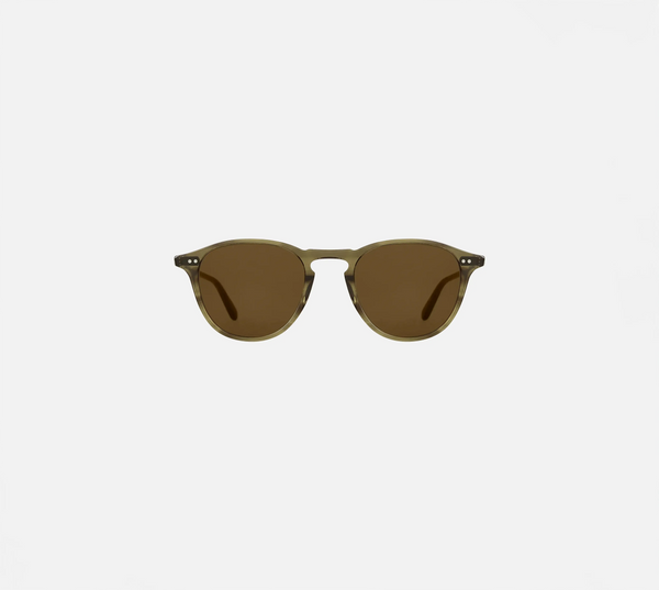 Garrett Leight Hampton Sun Sunglasses in Olive Tortoise, front view.|olive tortoise